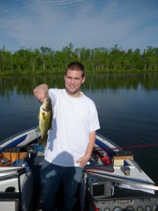 Logan Hudson with a 12.5 inch large mouth bass.  